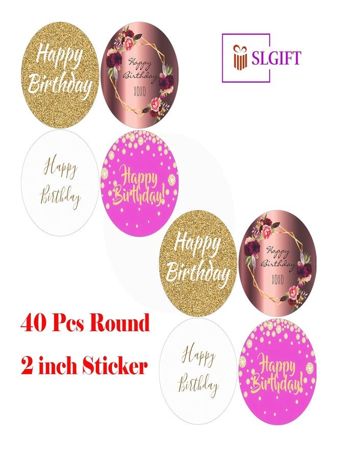 SLGIFT ملصقات فينيل بتصميم عيد ميلاد سعيد من SLGIFT، ملصقات فينيل ذاتية اللصق، 40 قطعة، ملصقات دائرية 2 × 2 بوصة، 4 تصاميم فريدة، R188 - Image 4